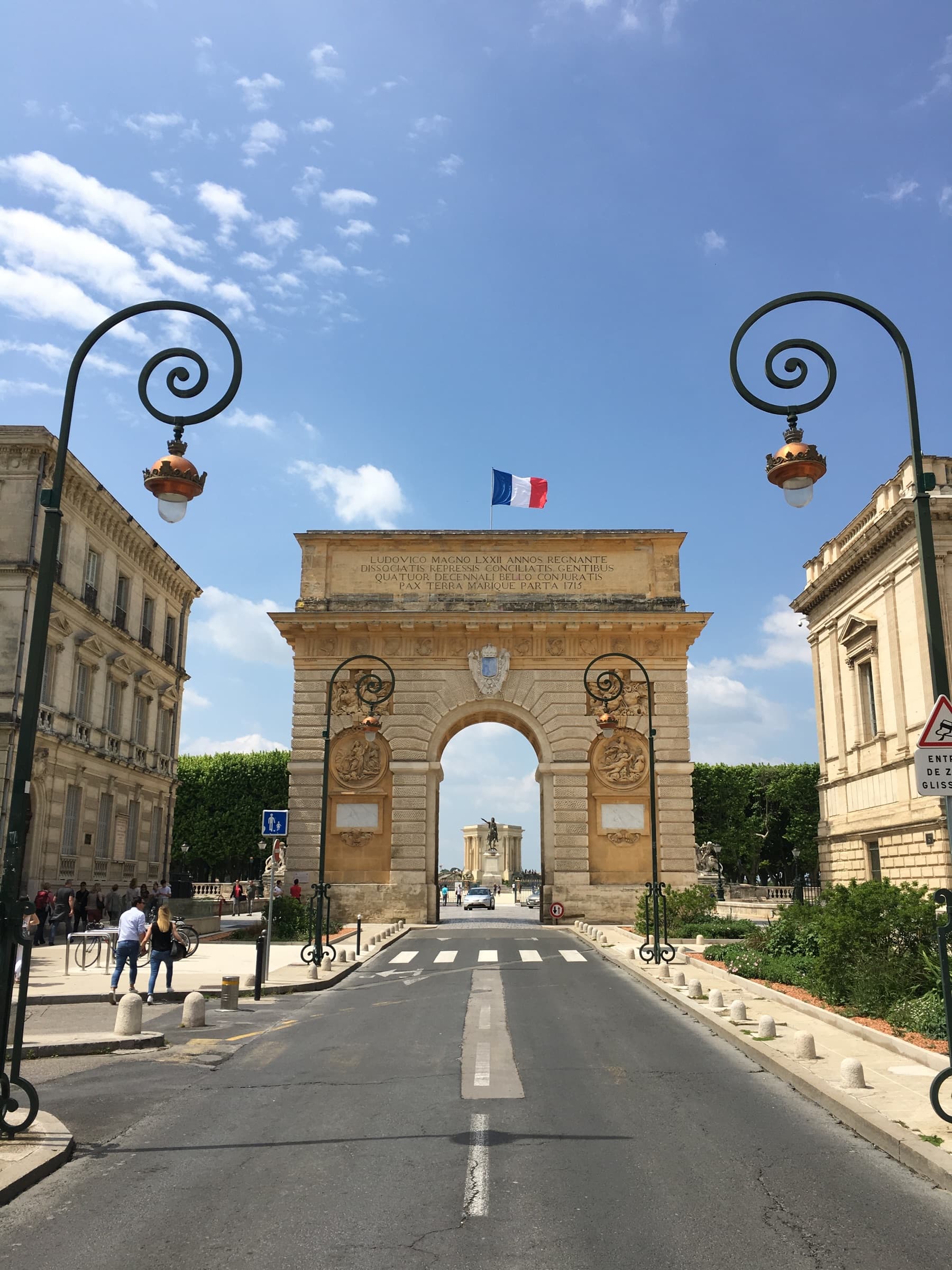 L’arc de triomphe du Peyrou dans le centre de Montpellier