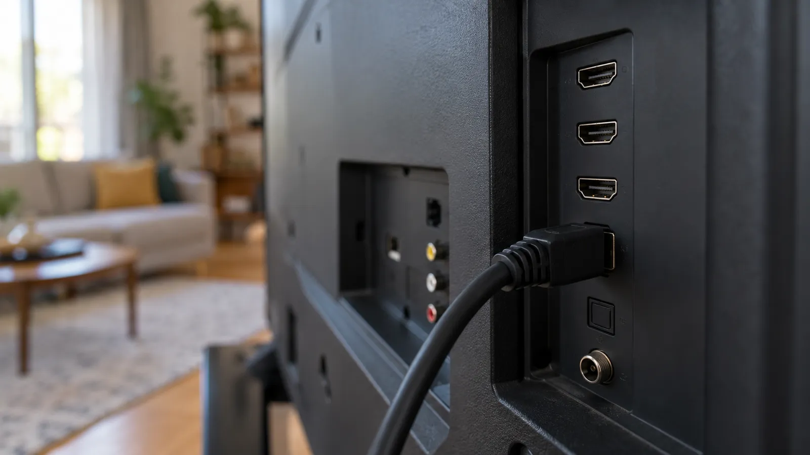Ports HDMI à l'arrière d'un téléviseur 4K