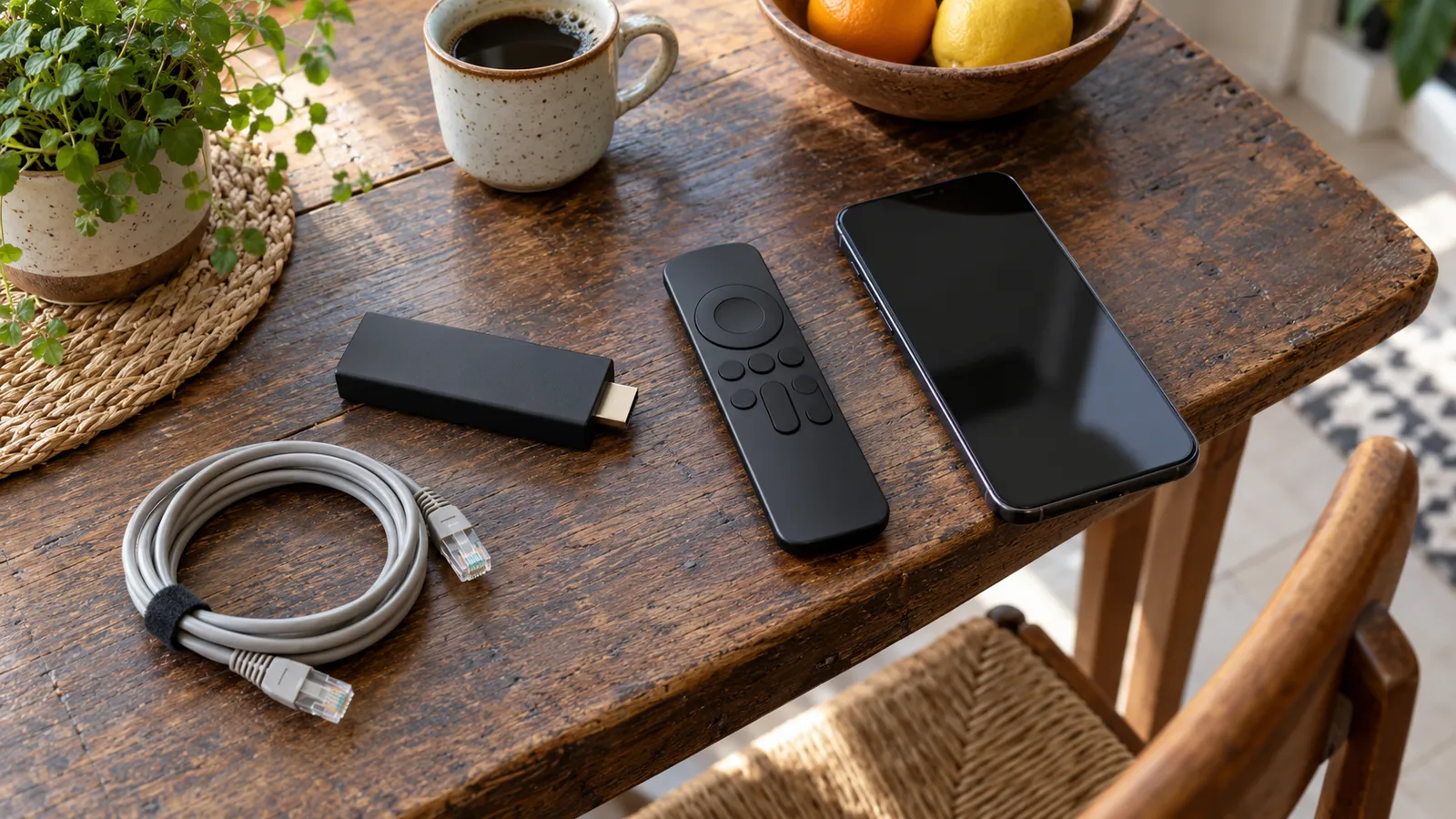Appareils compatibles IPTV : clé de streaming, téléphone et télécommande